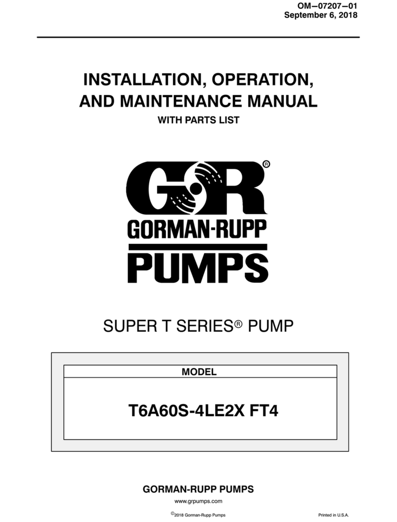 GORMAN-RUPP PUMPS SUPER T T6A60S-4LE2X FT4 Series Installation, operation, and maintenance manual with parts list