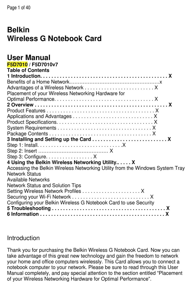 Belkin F5D7010v7 User manual Belkin F5D7010v7 User manual