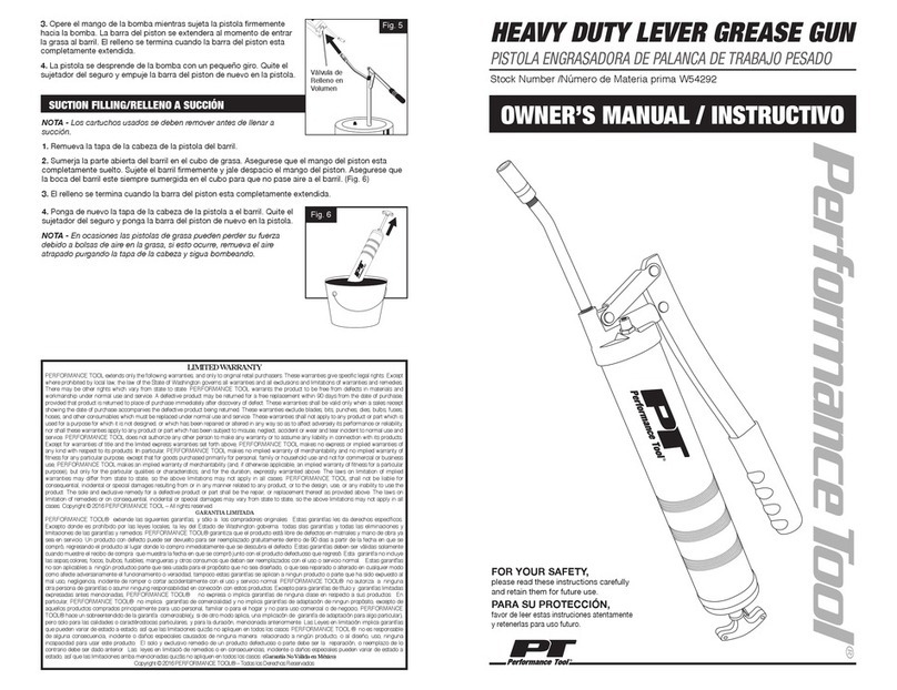Perfomance Tool W54292 owner's manual Perfomance Tool W54292 owner's manual