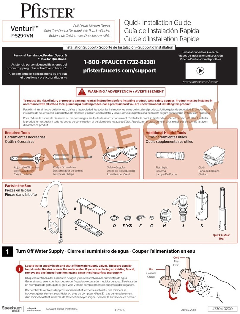Spectrum Brands Pfister Venturi F-529-7VN Quick installation guide