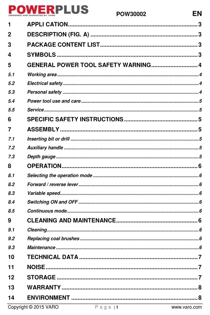 VARO Powerplus POW30002 User manual