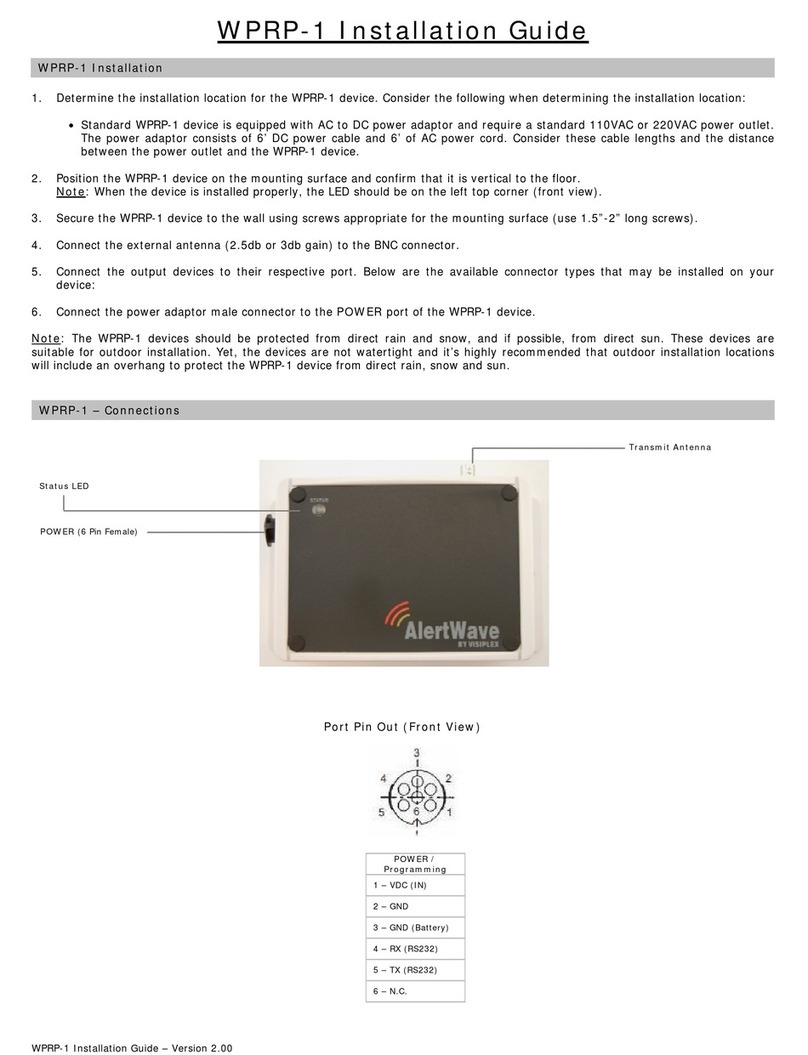 visiplex AlertWave WPRP-1 installation guide