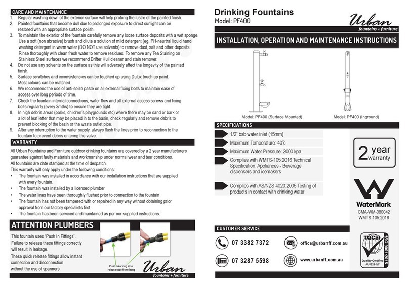 Urban PF400 Installation, operation and maintenance instructions