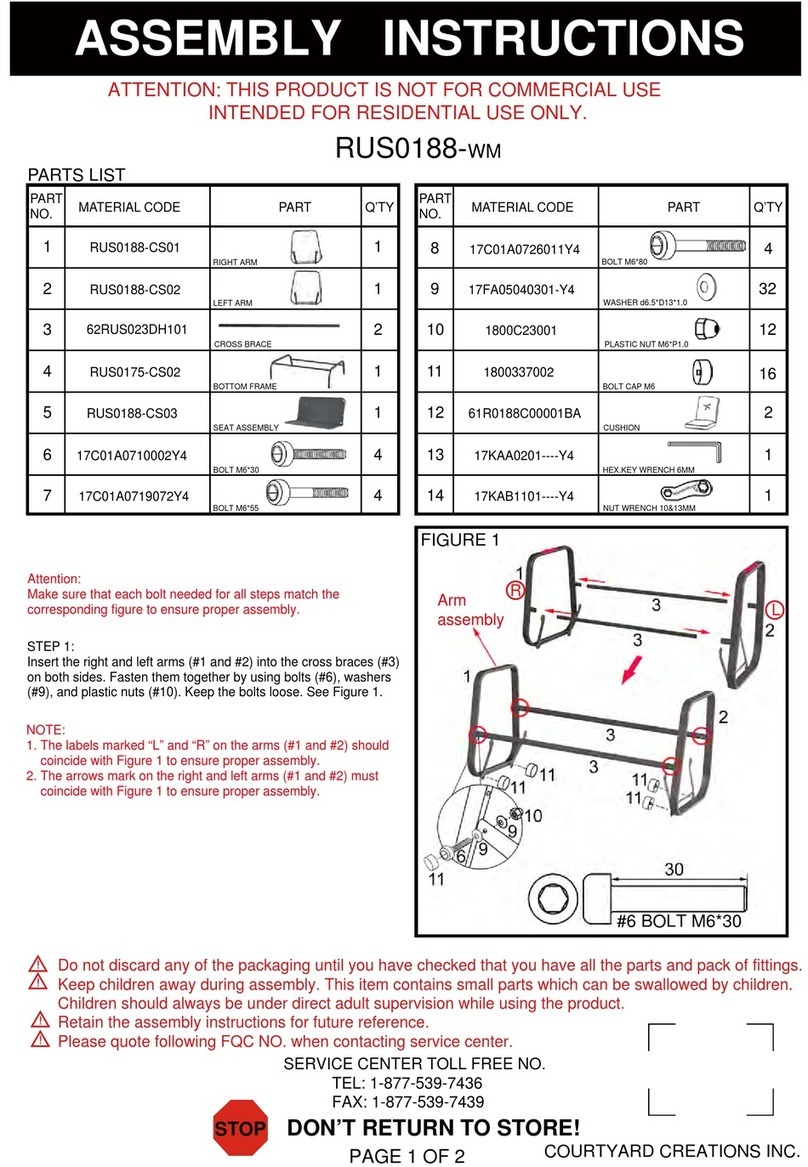 Courtyard Creations RUS0188-WM Assembly instructions
