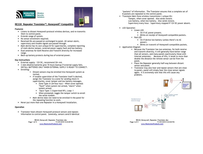 Resolution Products RE220 quick start guide
