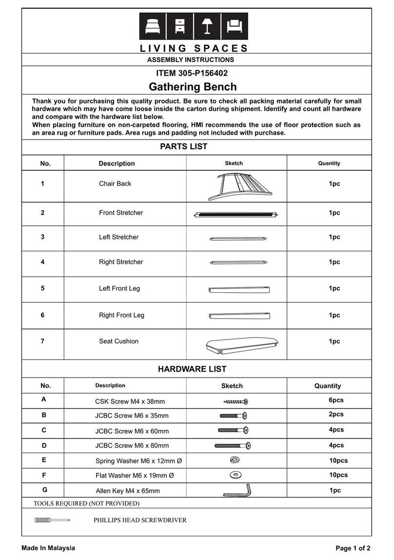 Living Spaces 305-P156402 Assembly instructions
