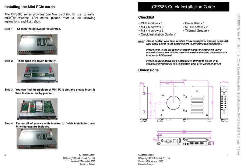AXIOMTEK OPS883 Series User manual