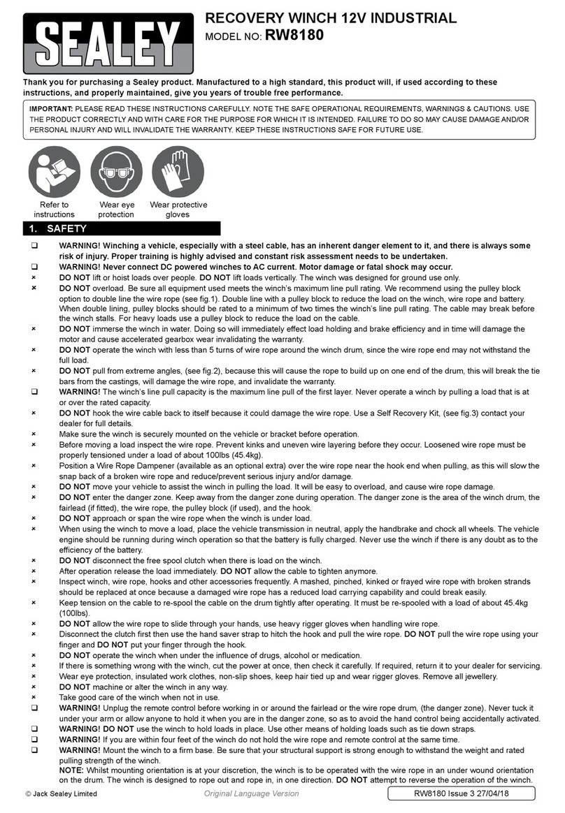 Sealey RW8180 quick start guide