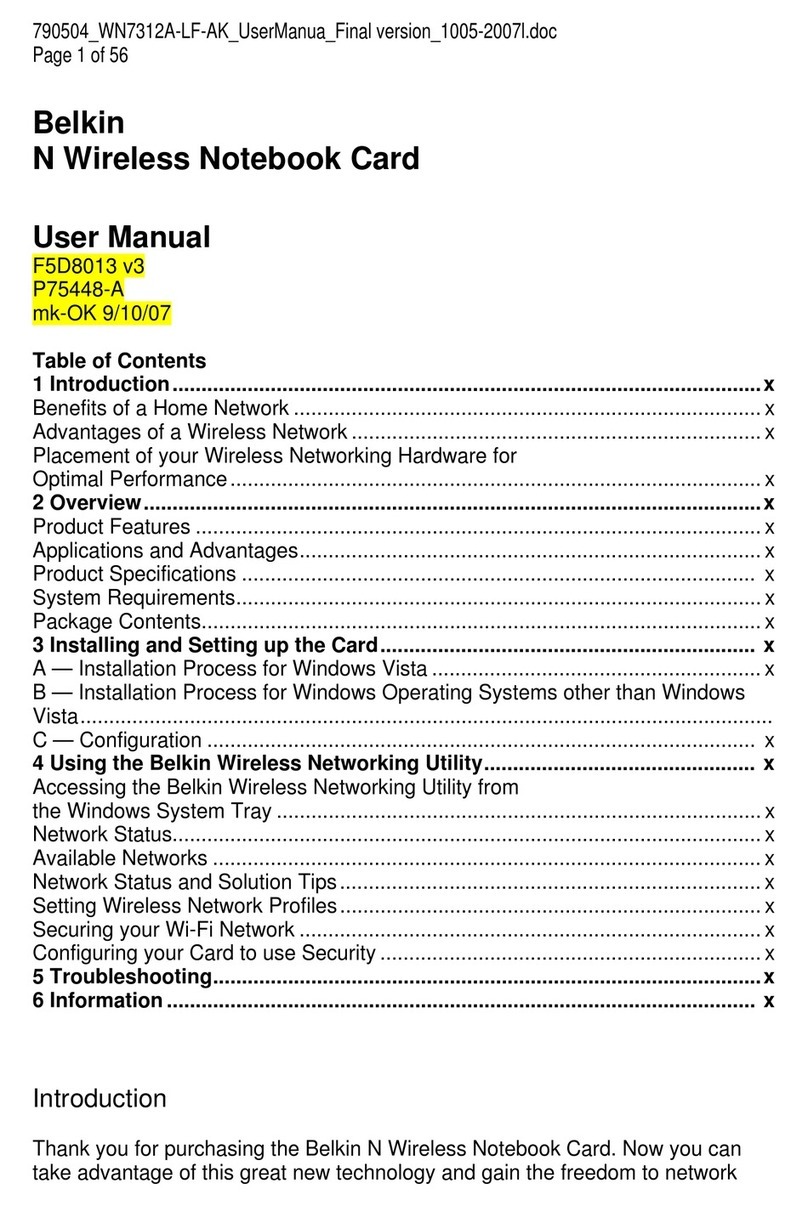 Belkin F5D8013 v3 User manual