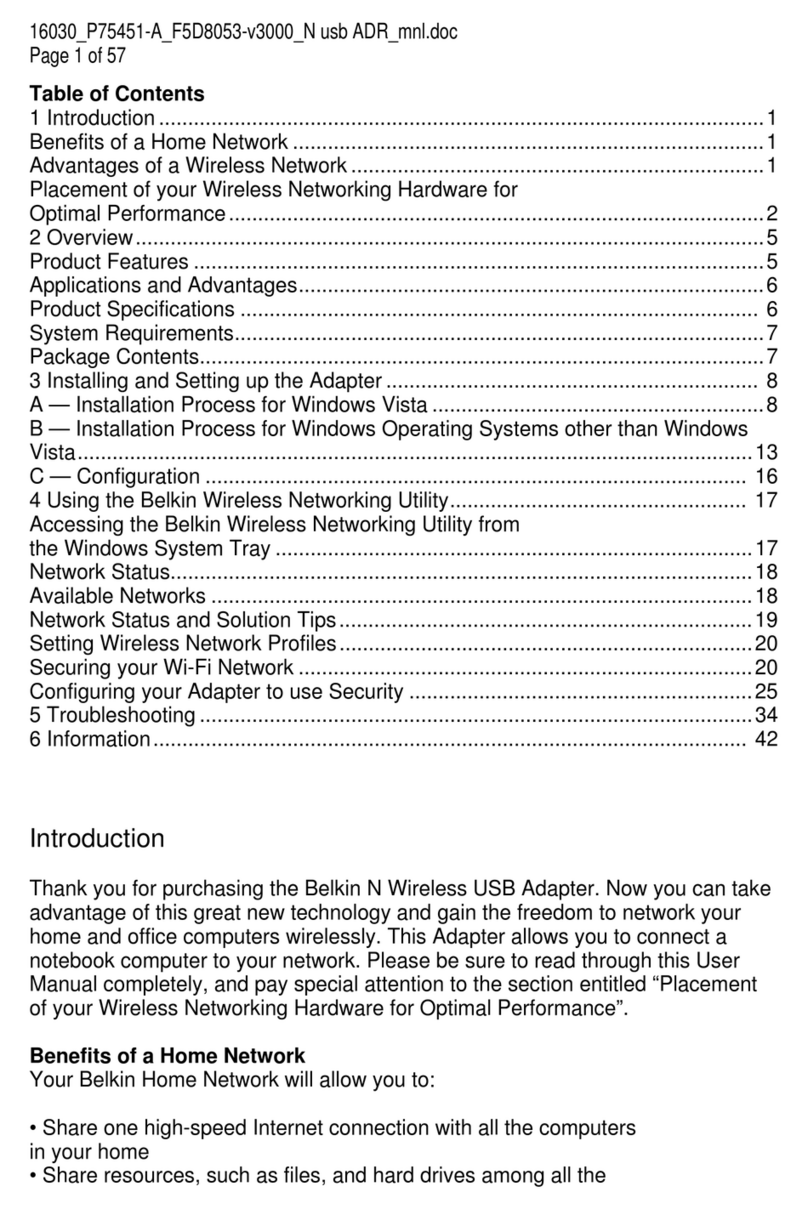 Belkin F5D8053E User manual Belkin F5D8053E User manual