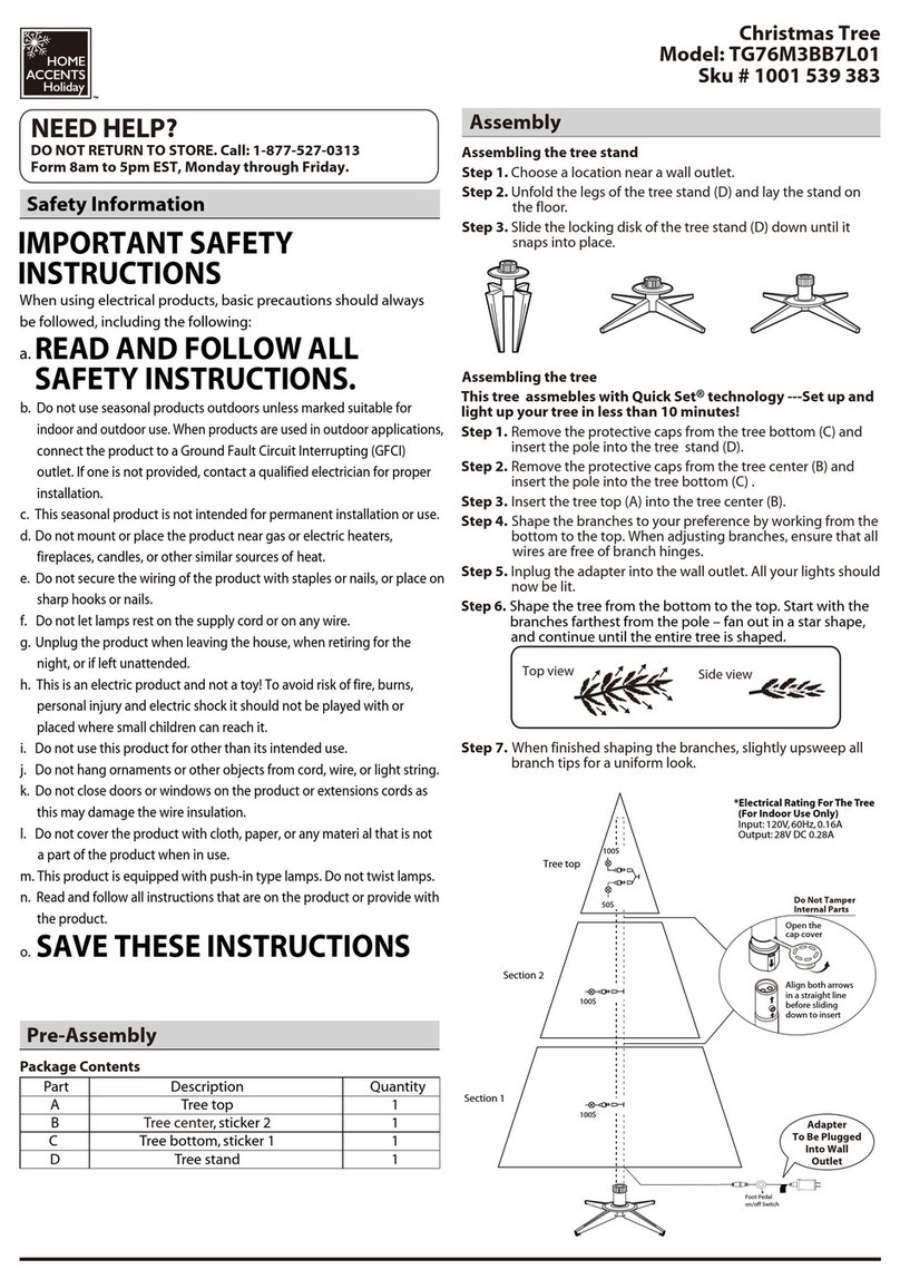 Home Accents Holiday TG76M3BB7L01 User manual