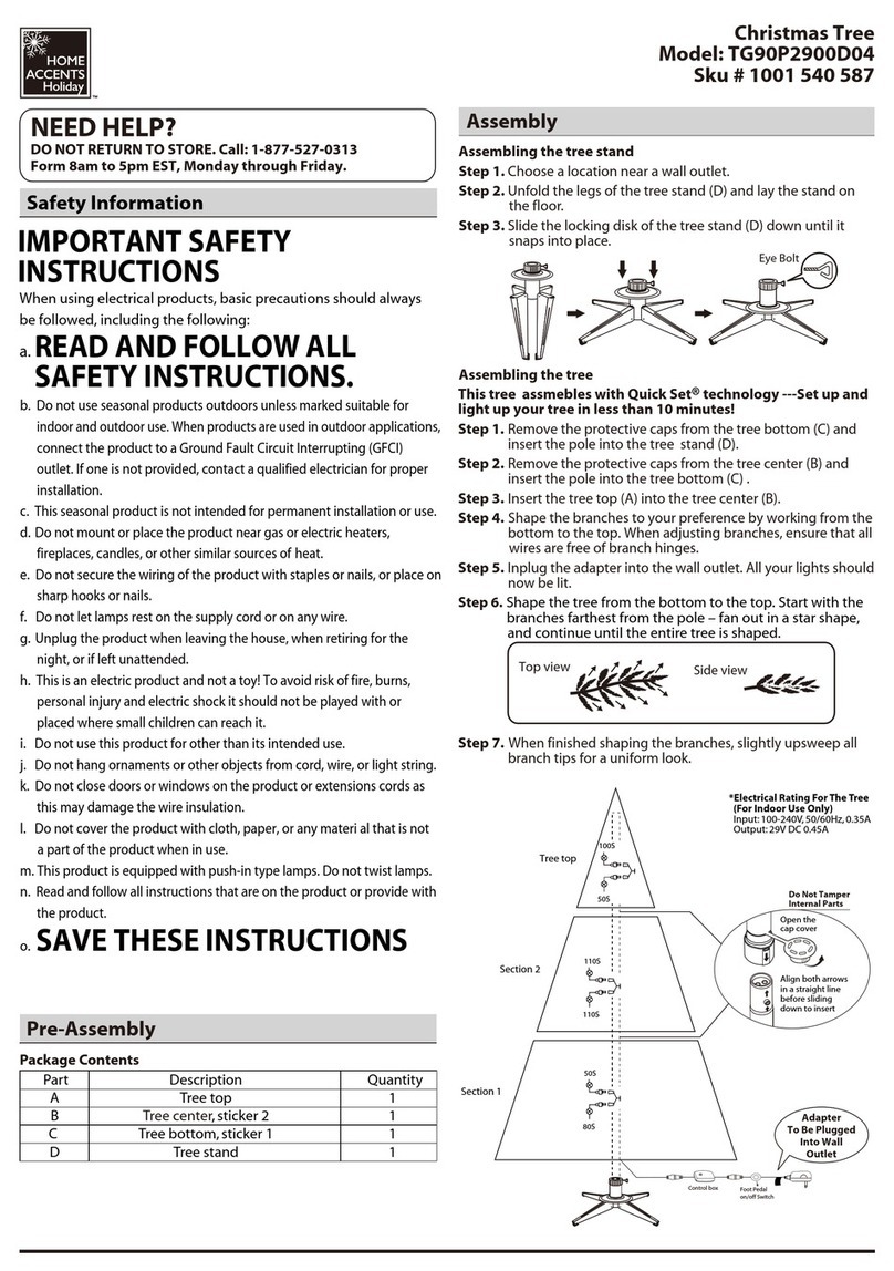 Home Accents Holiday TG90P2900D04 manual