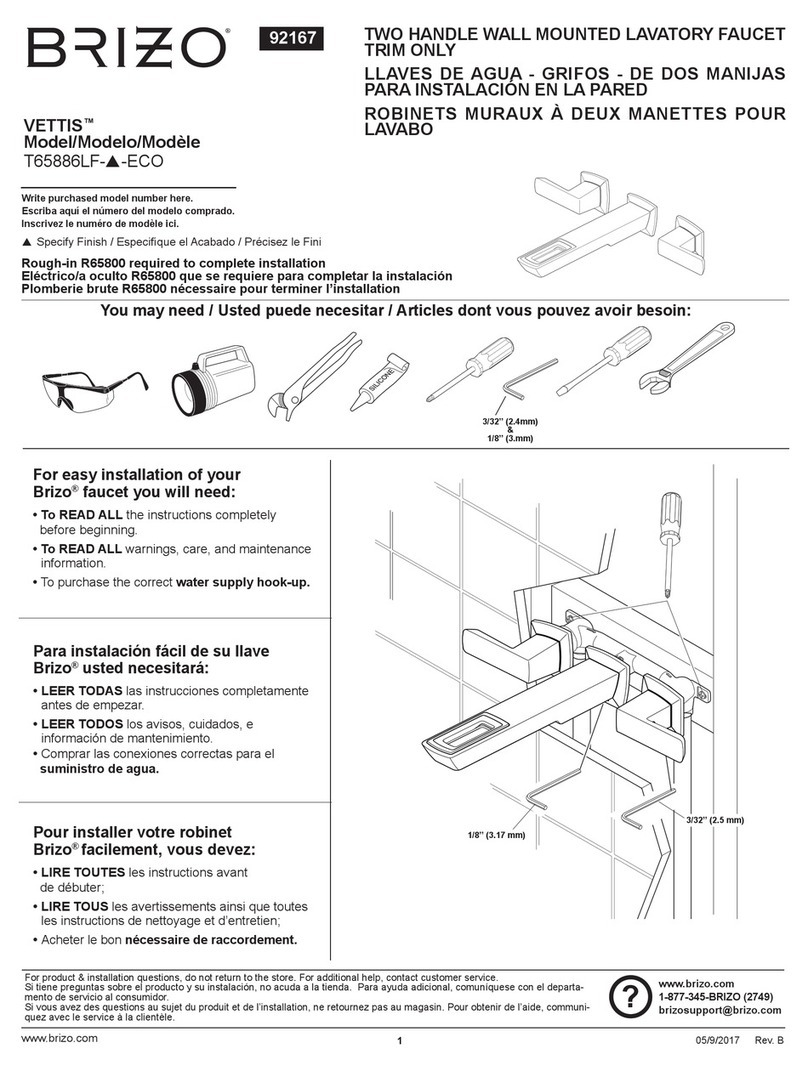 Brizo VETTIS T65886LF ECO Series User manual