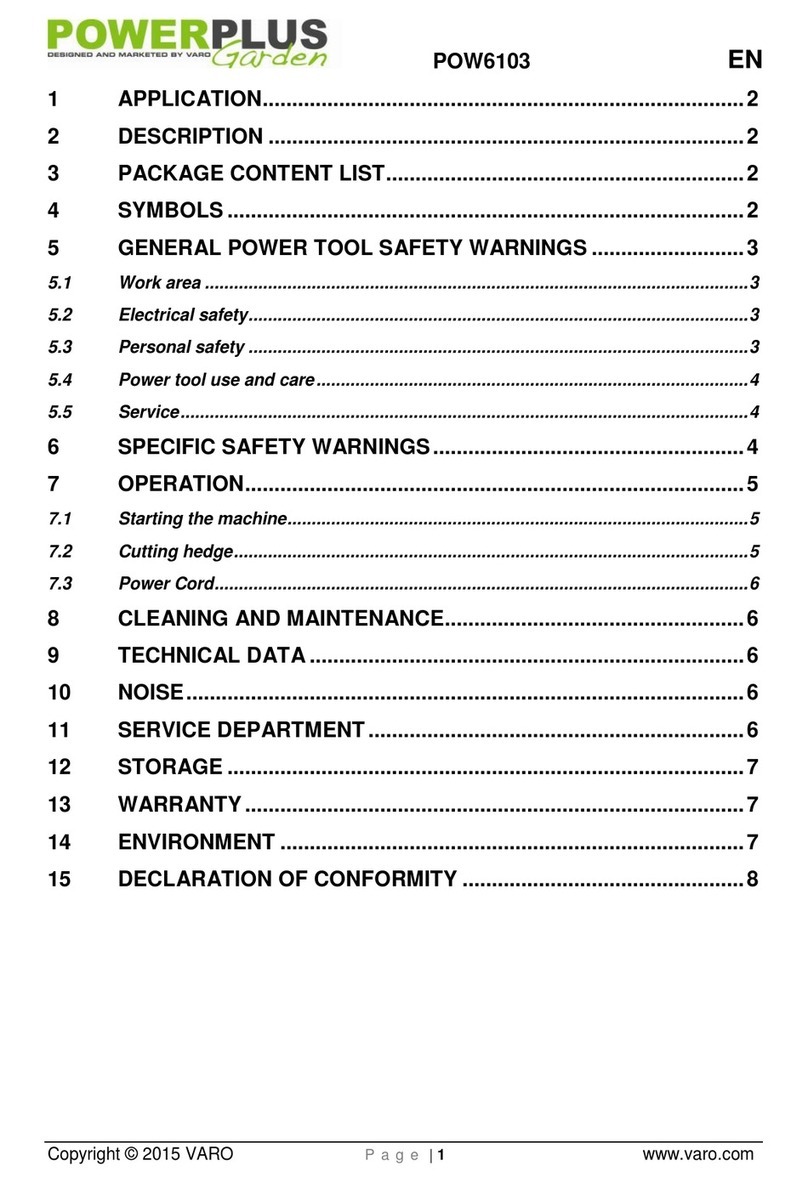 VARO Powerplus Garden POW6103 User manual