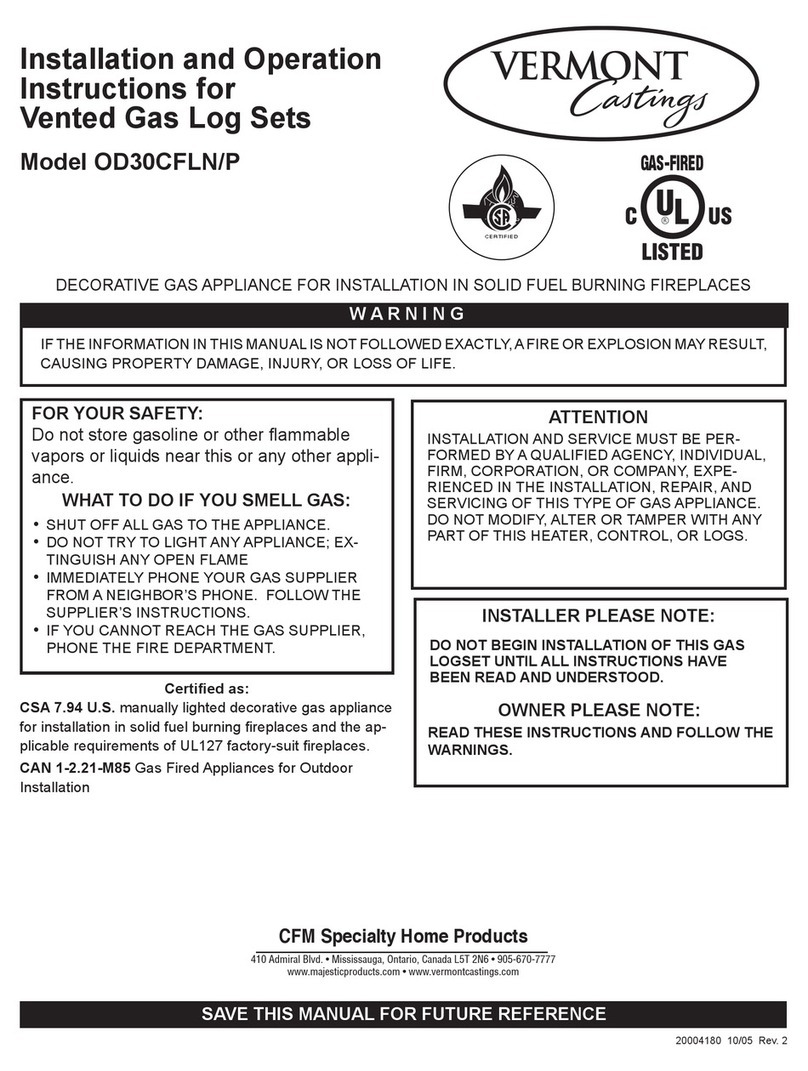 Vermont Castings OD30CFLN/P User manual
