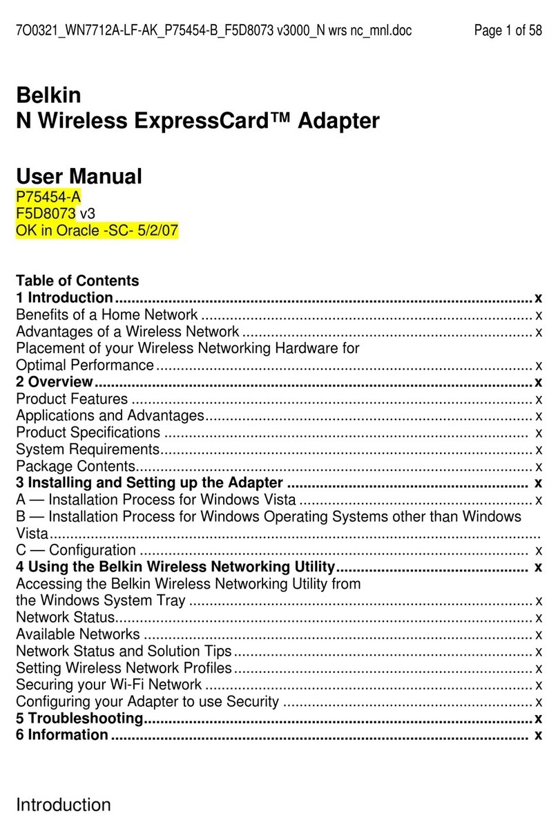 Belkin ExpressCard N User manual Belkin ExpressCard N User manual