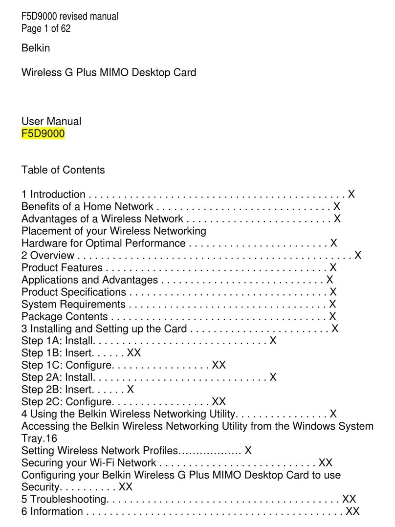 Belkin F5D9000 User manual Belkin F5D9000 User manual