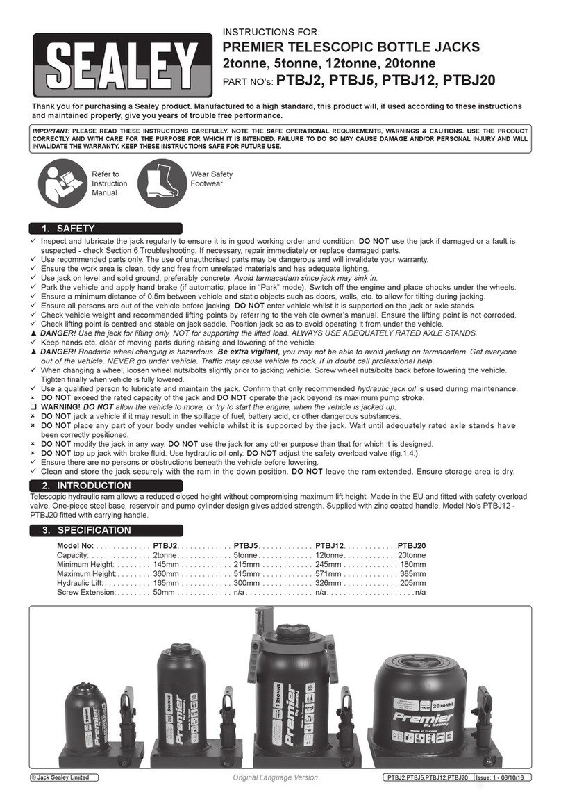 Sealey PTBJ2 instructions