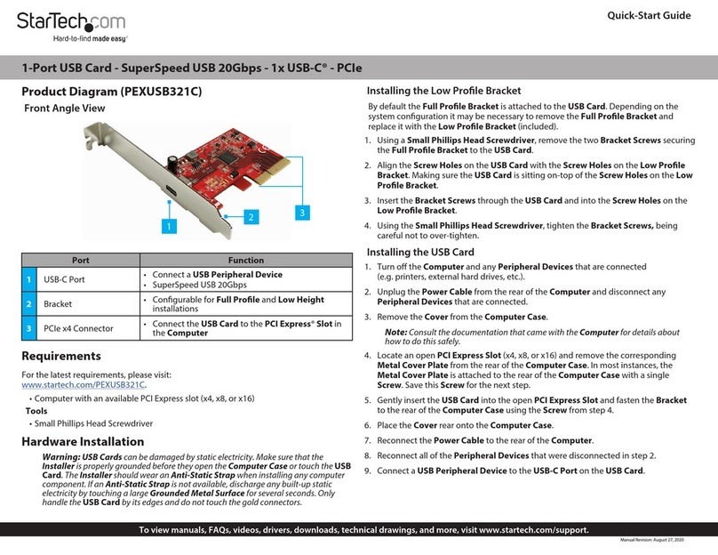 StarTech.com PEXUSB321C quick start guide