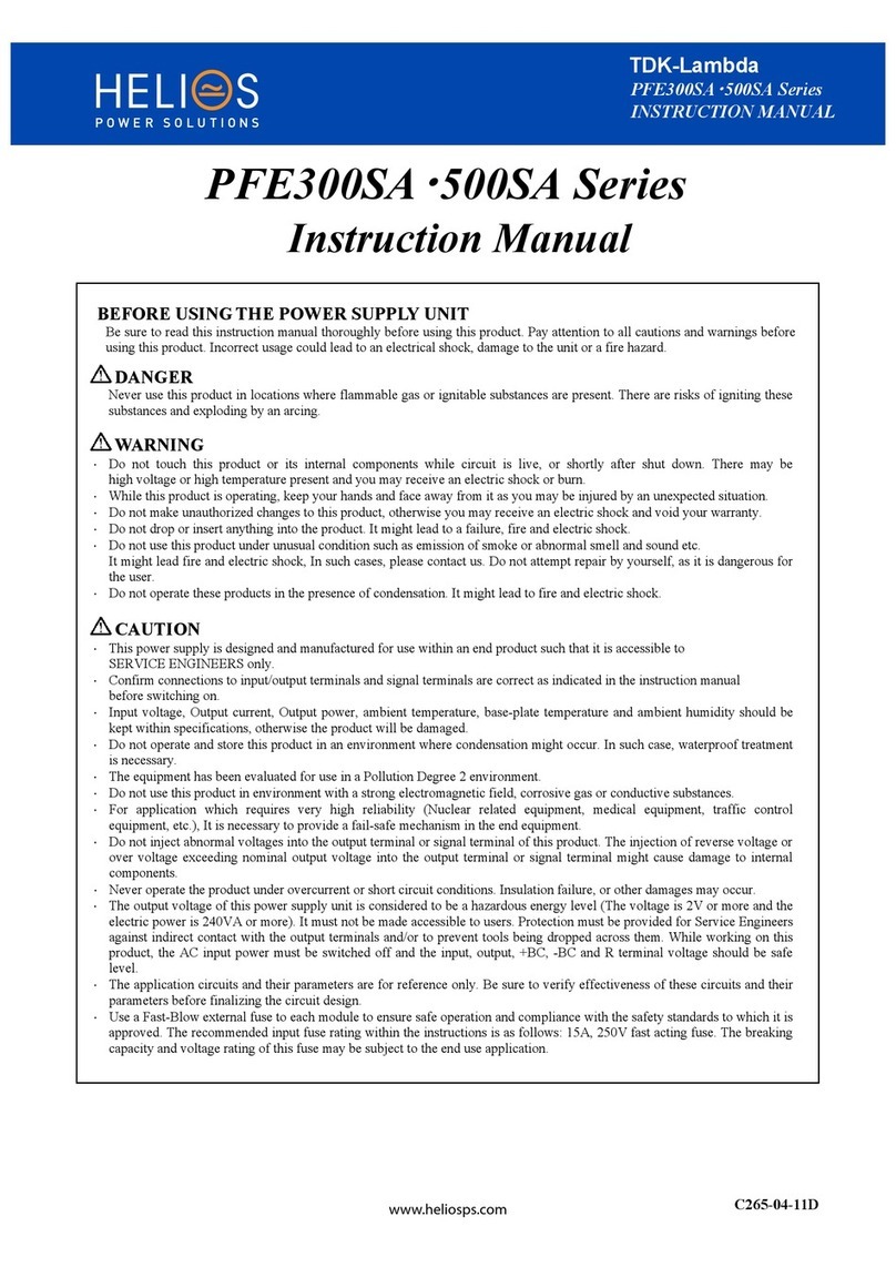 Helios Power Solutions TDK-Lambda PFE300SA Series User manual
