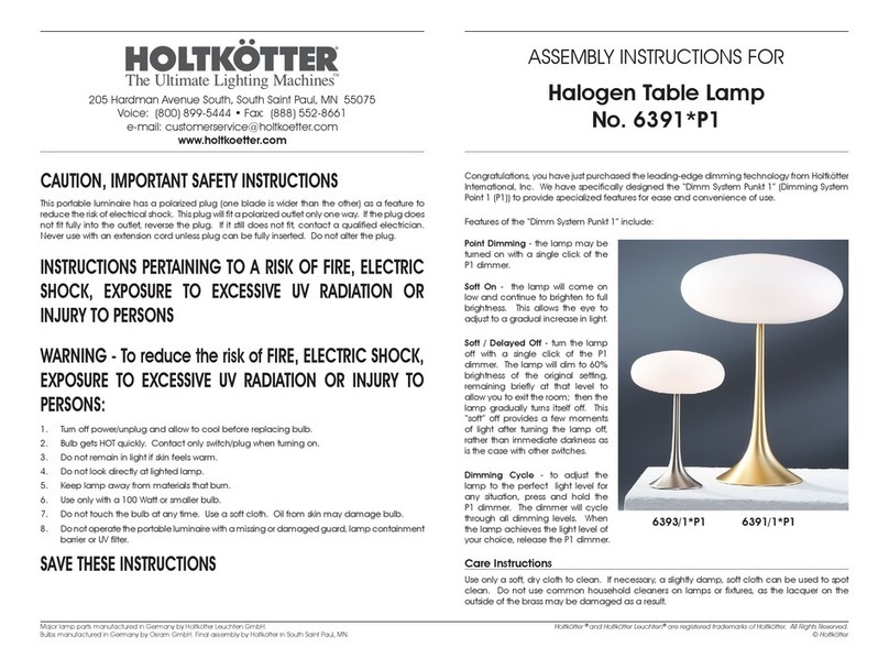 Holtkoetter 6391P1 Series Assembly instructions