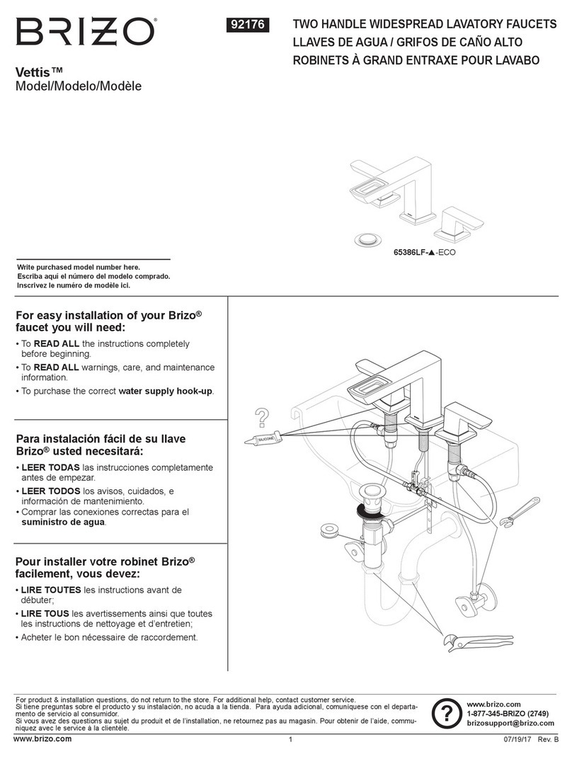 Brizo Vettis 65386LF Series User manual