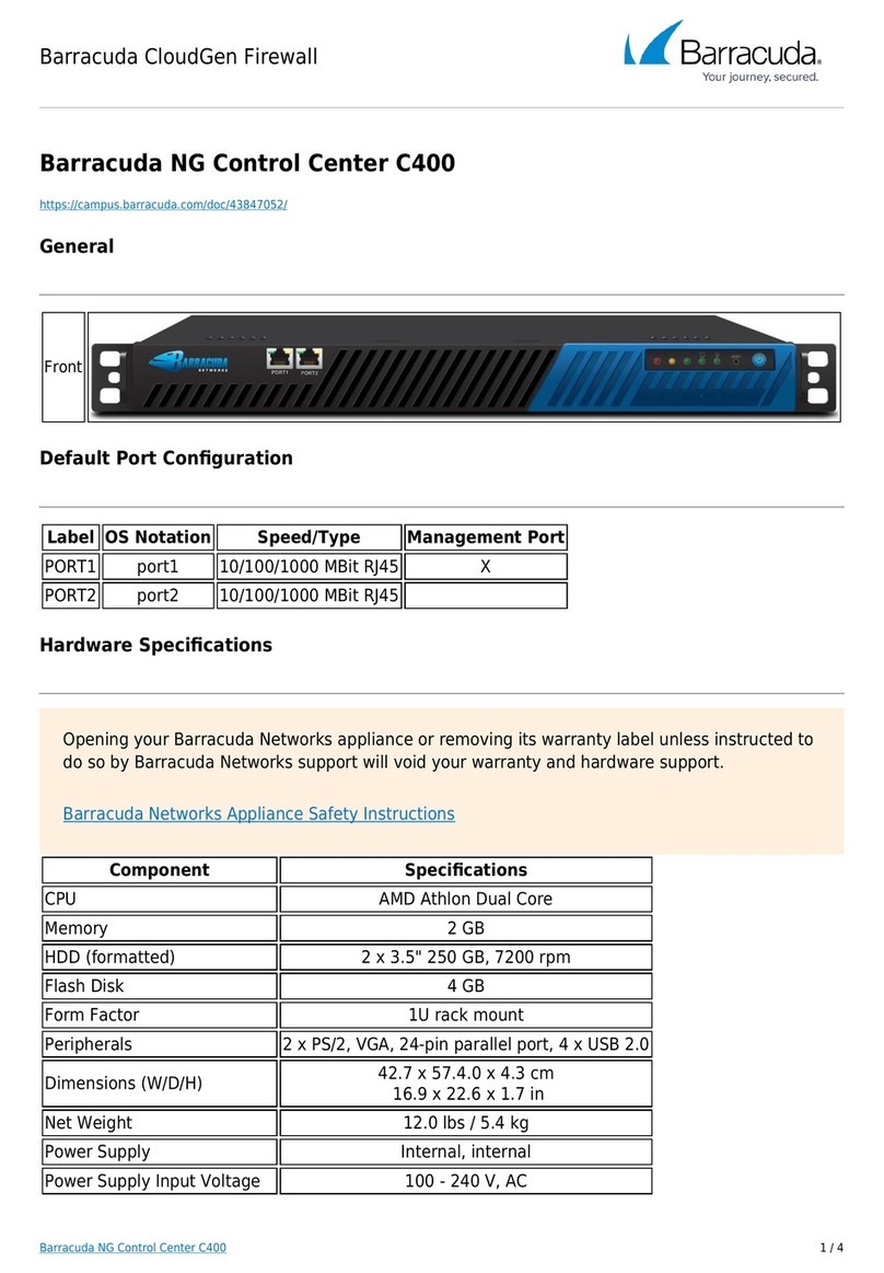 Barracuda C400 User manual Barracuda C400 User manual