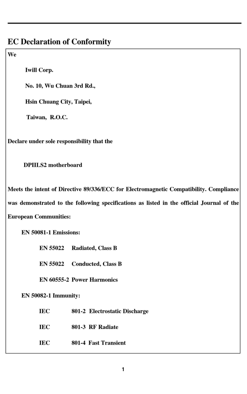 IWILL DPIILS2 User manual IWILL DPIILS2 User manual