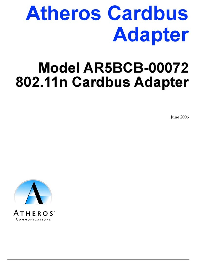 Atheros AR5BCB-00072 User manual