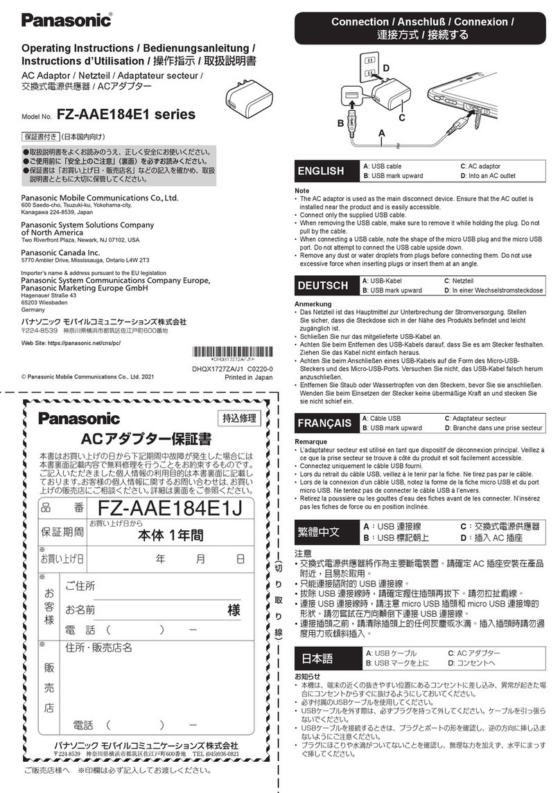 Panasonic FZ-AAE184E1 Series operating instructions