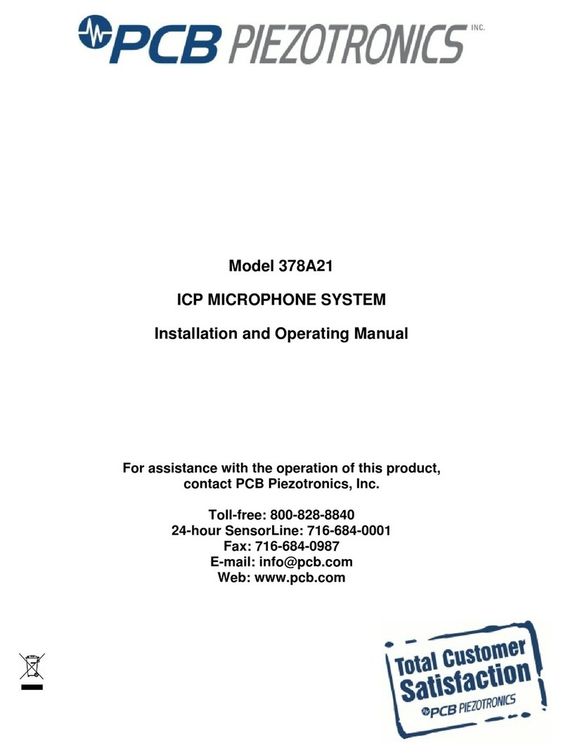 PCB Piezotronics 378A21 Installation and operating manual