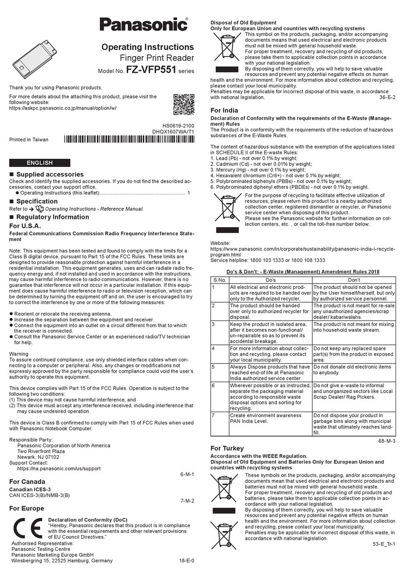 Panasonic FZ-VFP551 Series User manual
