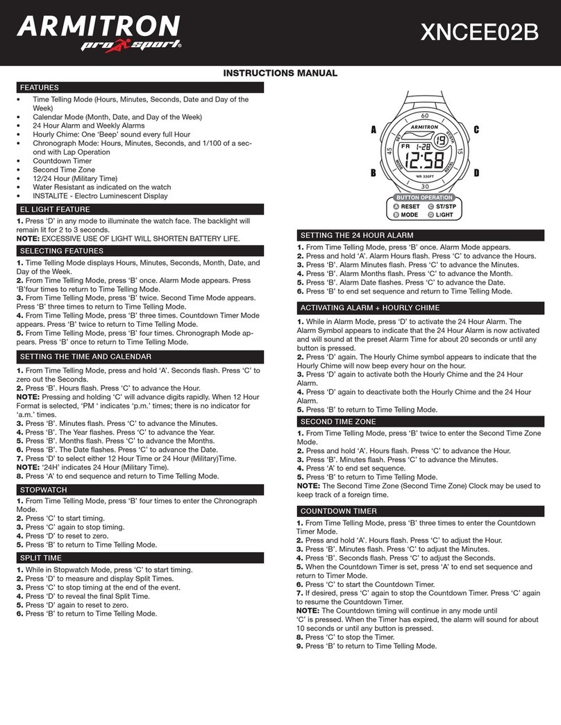Armitron pro sport XNCEE02B User manual