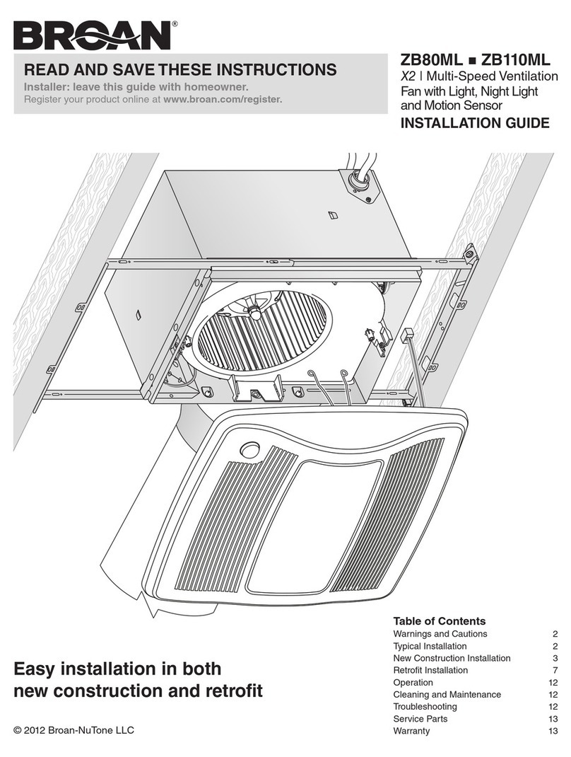 Broan ZB110ML User manual