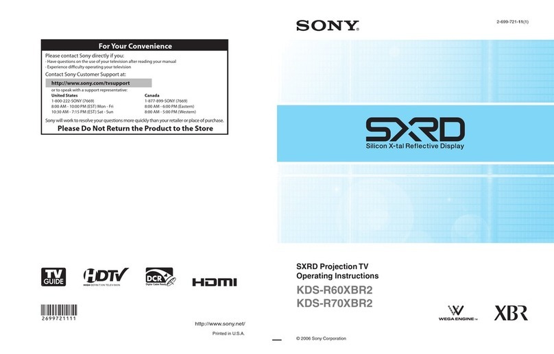 Sony SXRD KDS-R60XBR2 operating instructions