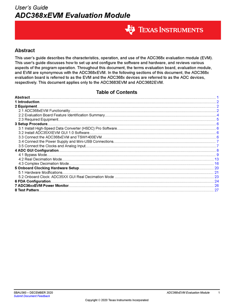 Texas Instruments ADC368 EVM Series User manual