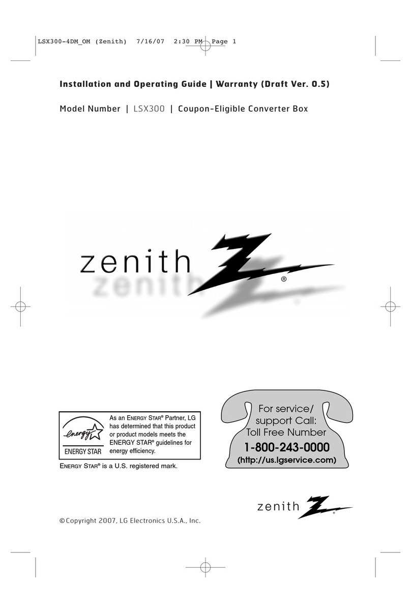 LG Zenith LSX300 Installation and operating guide, warranty