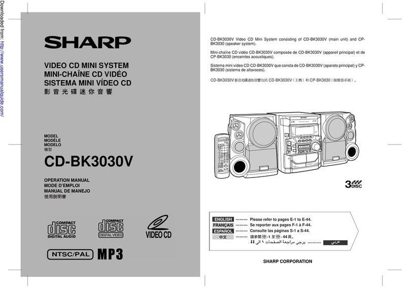Sharp CD-BK3030V User manual