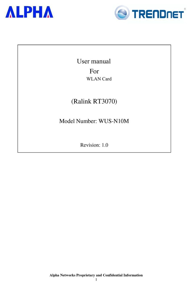 TRENDnet Alpha WUS-N10M User manual