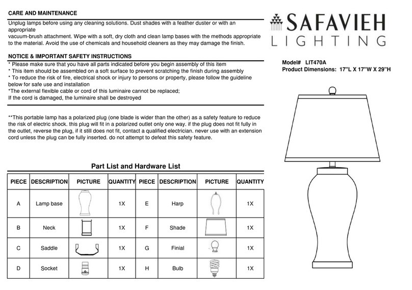 Safavieh LIT470A User manual Safavieh LIT470A User manual