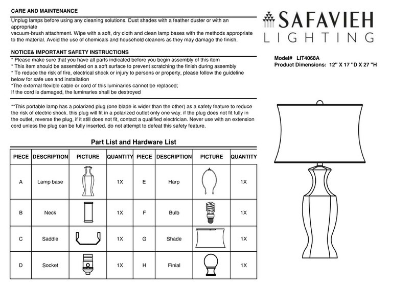Safavieh LIT4068A quick start guide