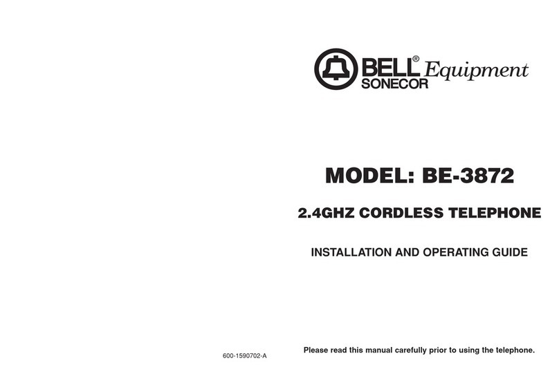 Bell Sonecor Equipment BE-3872TF Installation and operating guide