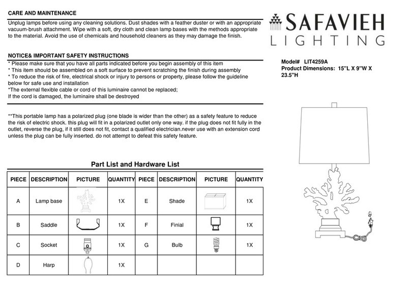 Safavieh LIT4259A User manual Safavieh LIT4259A User manual