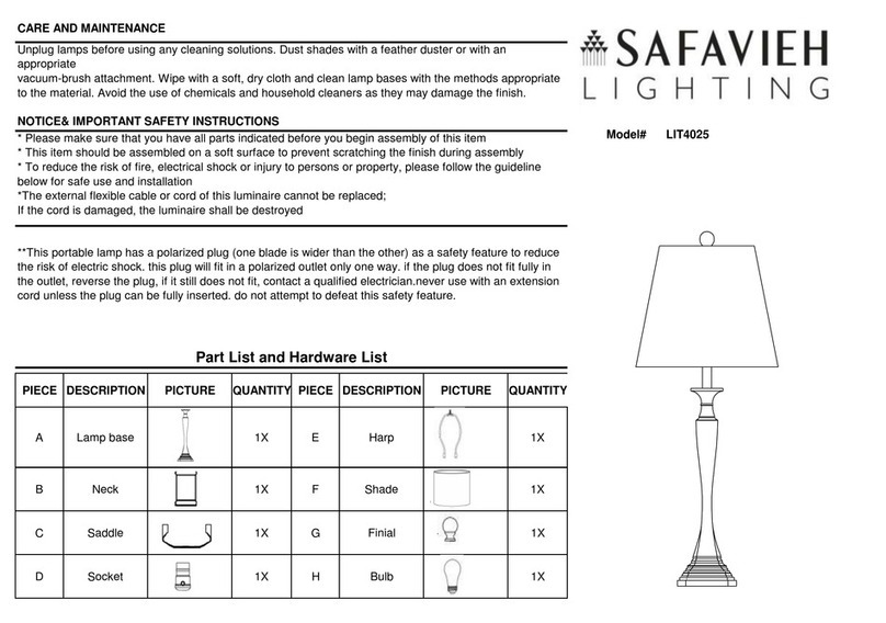 Safavieh LIT4025 quick start guide