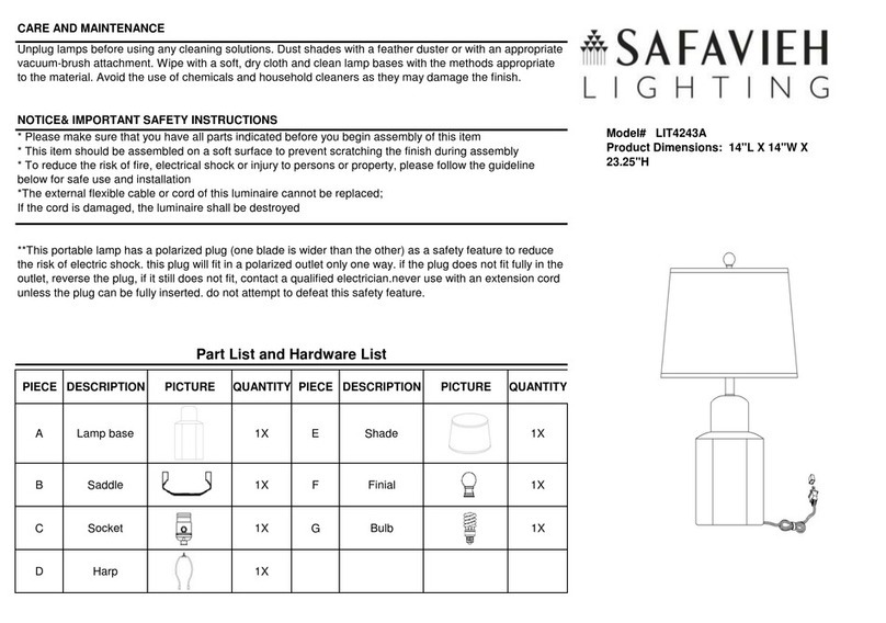Safavieh LIT4243A quick start guide