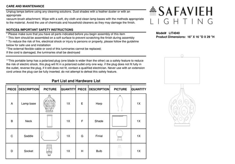 Safavieh LIT4040 quick start guide