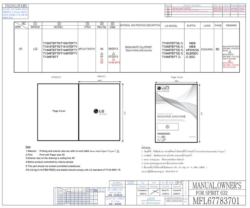 LG T1349TEFT0 User manual