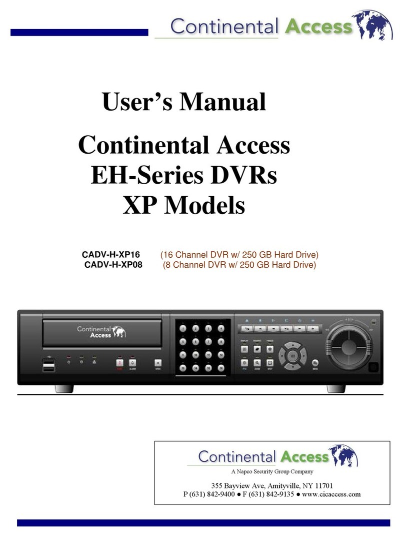 Continental Access CADV-H-XP16 User manual