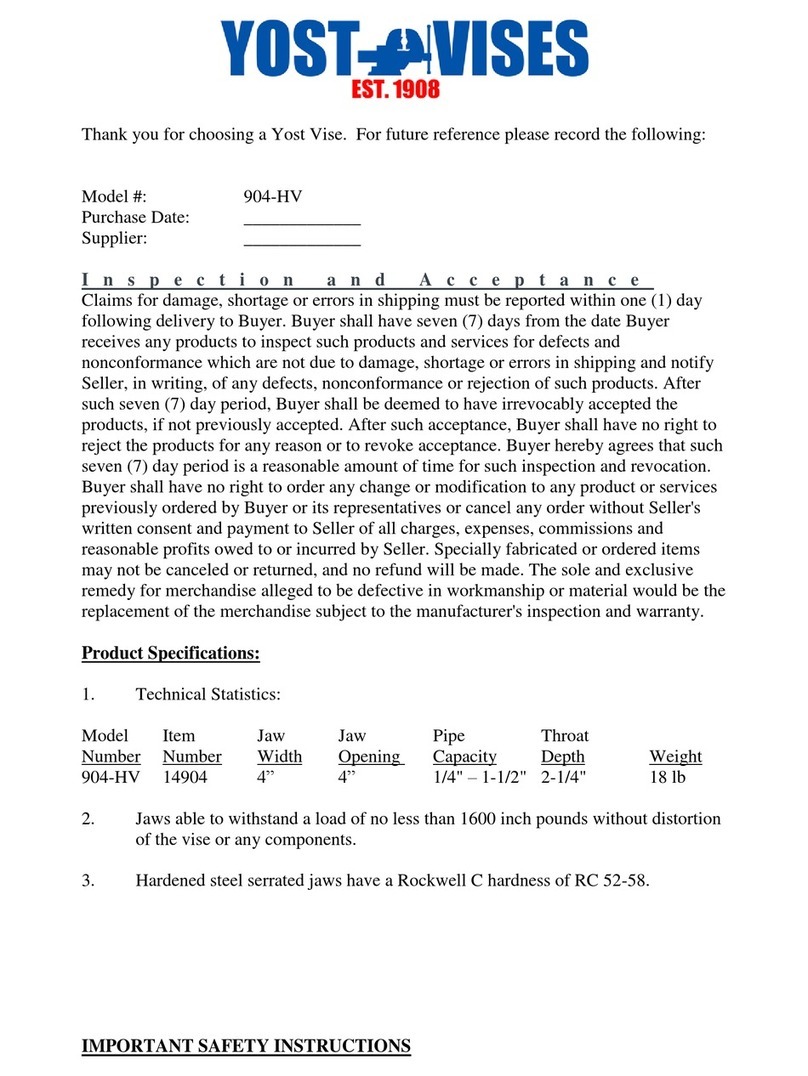 Yost Vises 904-HV manual