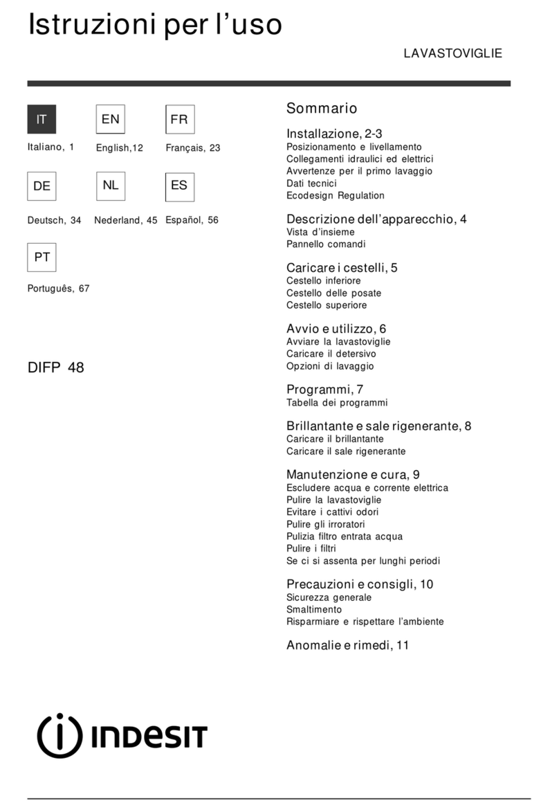 Indesit DIFP 48 operating instructions